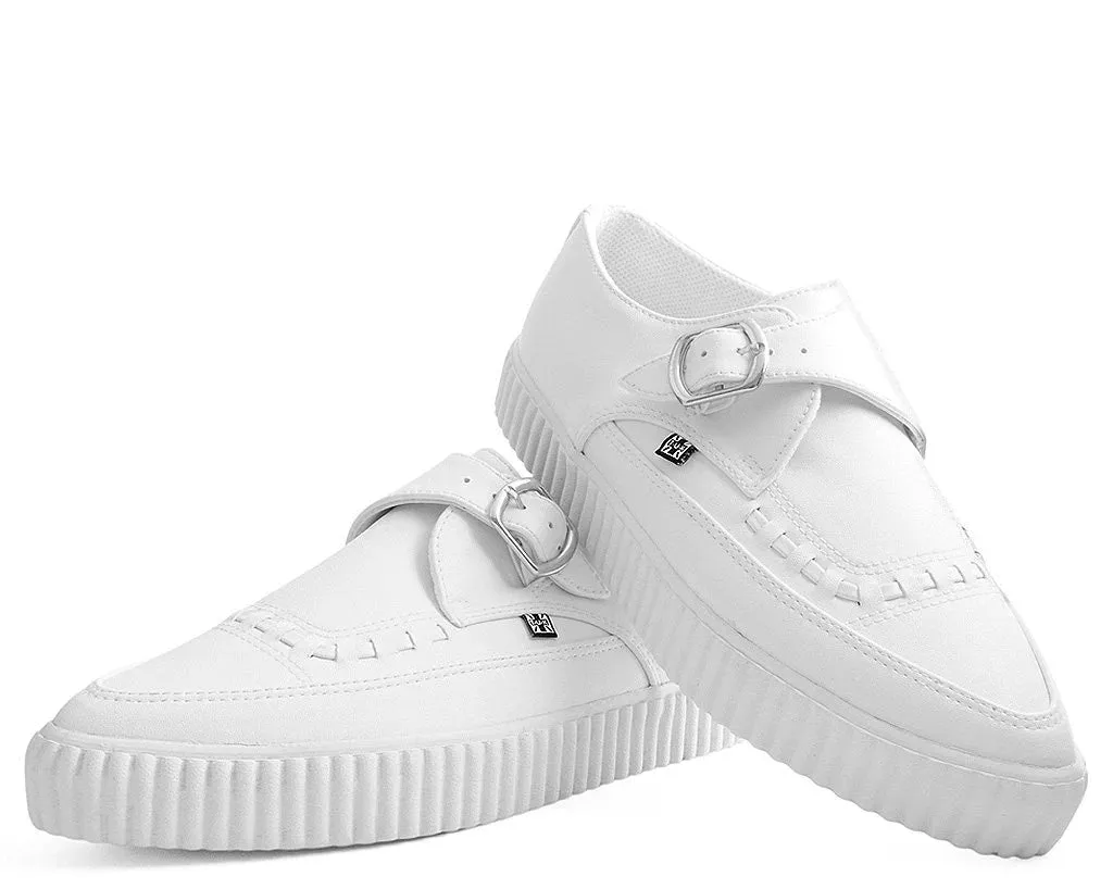 White Faux Leather Pointed Buckle EZC