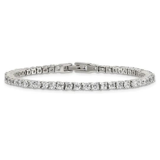 White Tone Tennis Bracelet