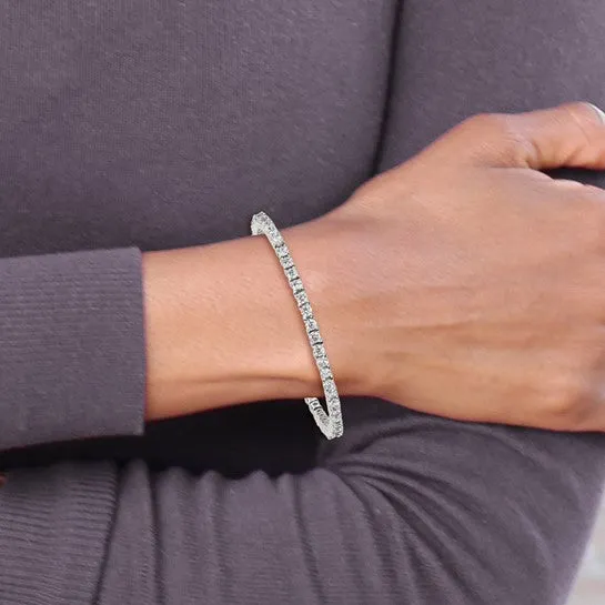White Tone Tennis Bracelet