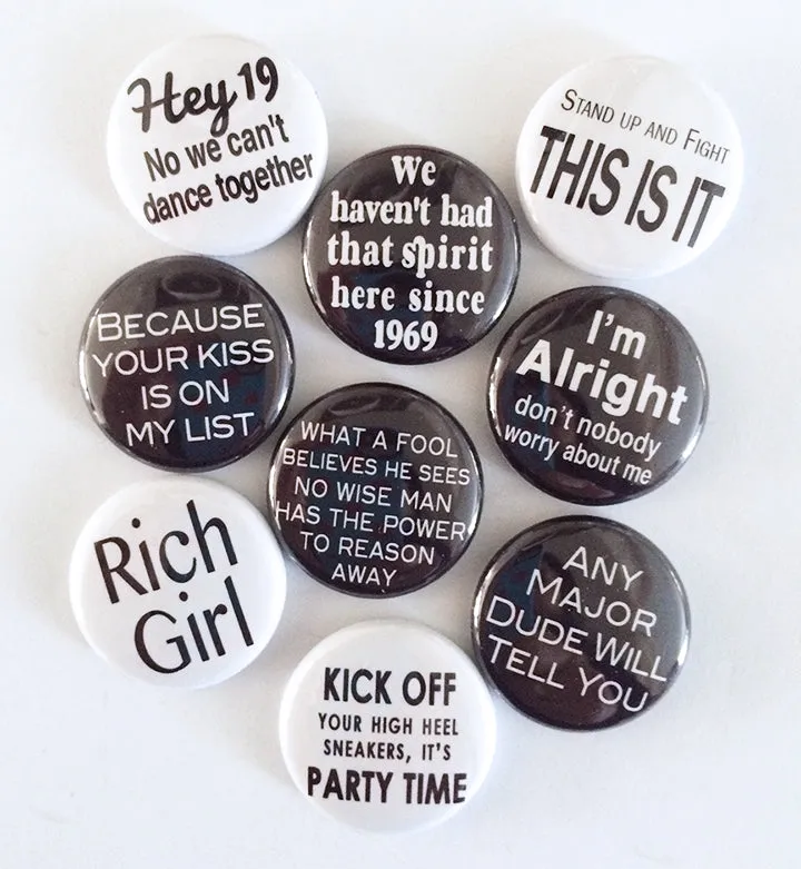 Yacht Rock Set of Four Pinback Buttons