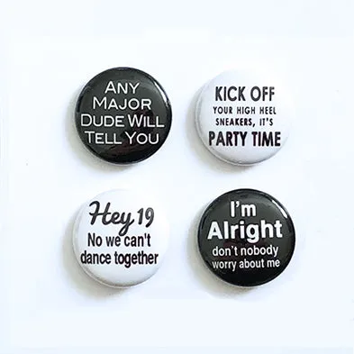 Yacht Rock Set of Four Pinback Buttons