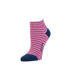 Zkano Rosette Women's Stripped Anklet Socks Lavender